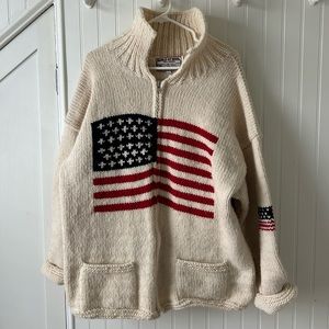 World of Wool Vintage American Flag sweater